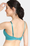 Zivame Beautiful Basics Padded Non Wired 3/4Th Coverage T-Shirt Bra - Biscay Bay — thumbnail 3